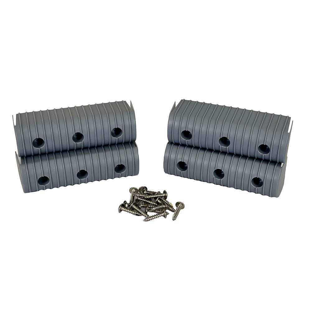 Caliber BunkWrap End Cap 2x6" Grey Accessory Kit w/Stainless Steel Hardware *4-Pack