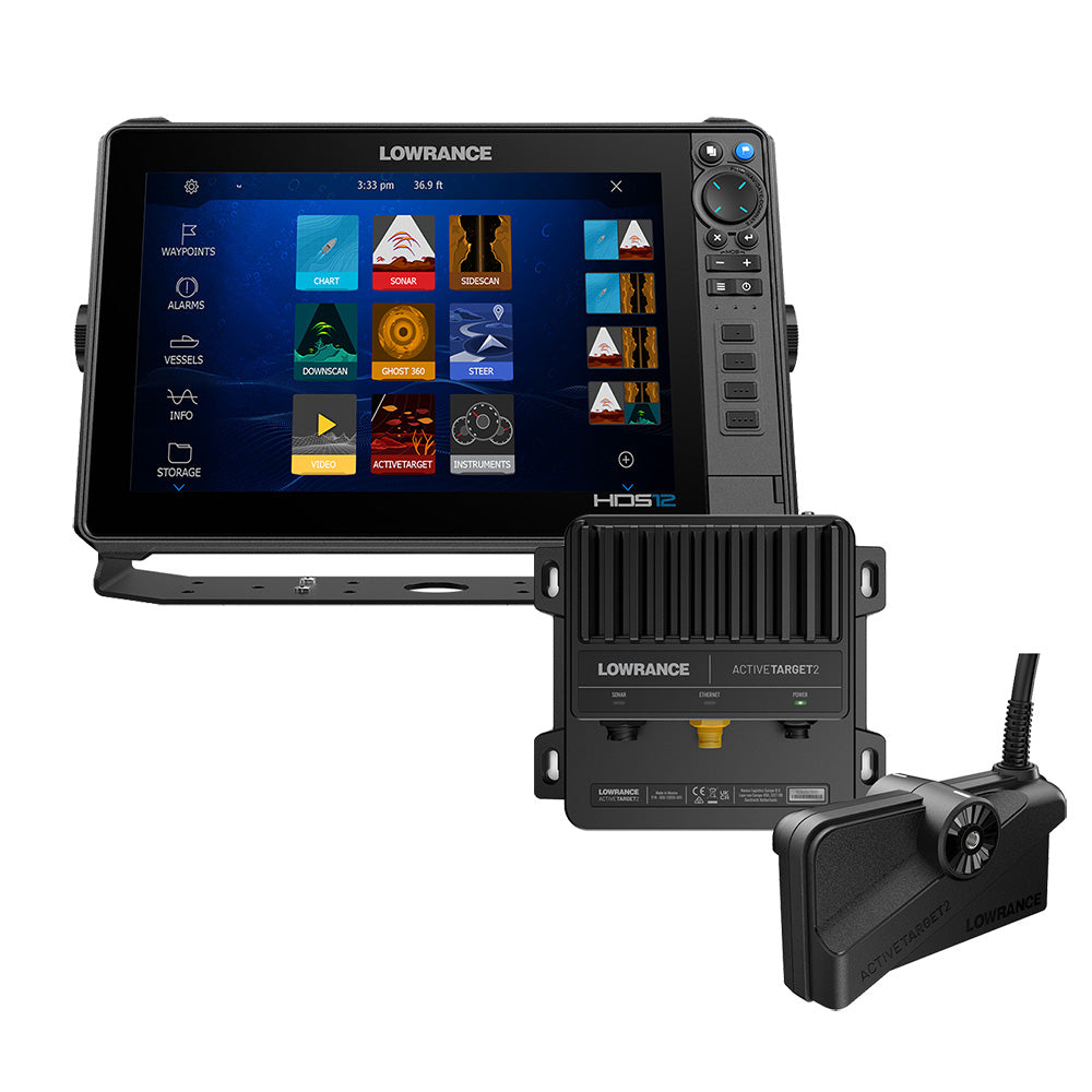 Lowrance HDS PRO 12 w/Preloaded C-MAP DISCOVER OnBoard - No Transducer & ActiveTarget® 2 Bundle