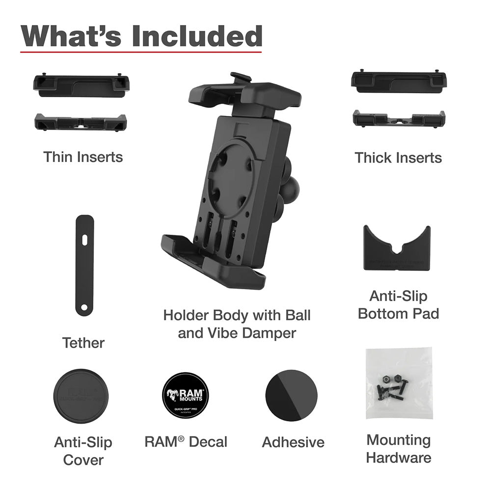 Ram Mount RAM® Quick-Grip™ Pro XL Phone Holder w/Ball & Vibration Damper
