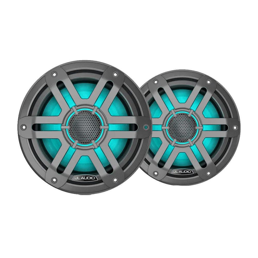 JL Audio M200 Marine Speakers 7.7" w/LED & Grey Sport Grille