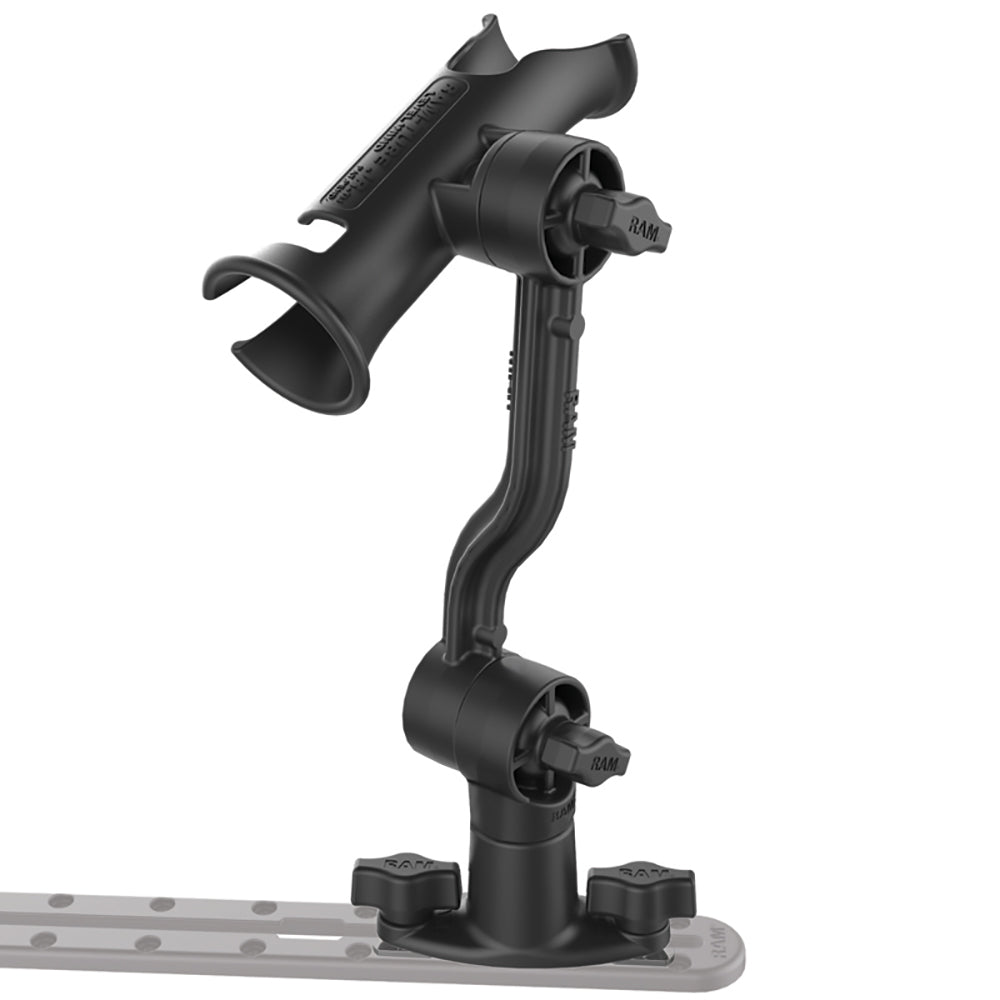 RAM Mount RAM Tube Jr.™ Rod Holder with Spline Post, Extension Arm and Track Base