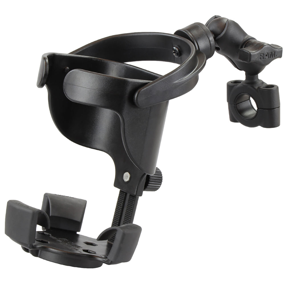 RAM Mount RAM Level Cup™ XL with Torque™ 3/4" – 1" Diameter Rail Base and Short Arm