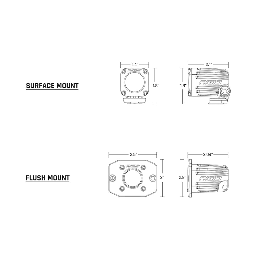 RIGID Industries Ignite Flush Mount Flood - Single - Black