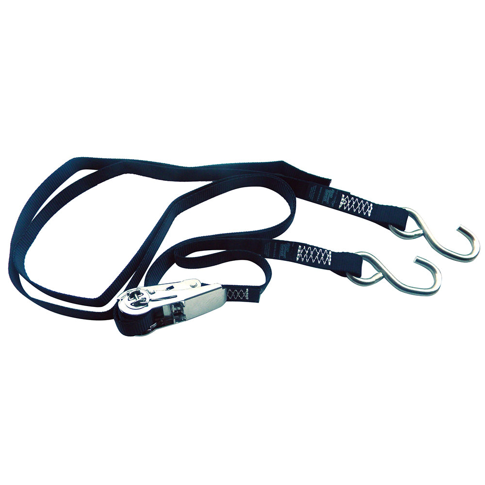 Rod Saver Stainless Steel Ratchet Gunwale Tie-Down - 1" x 13'