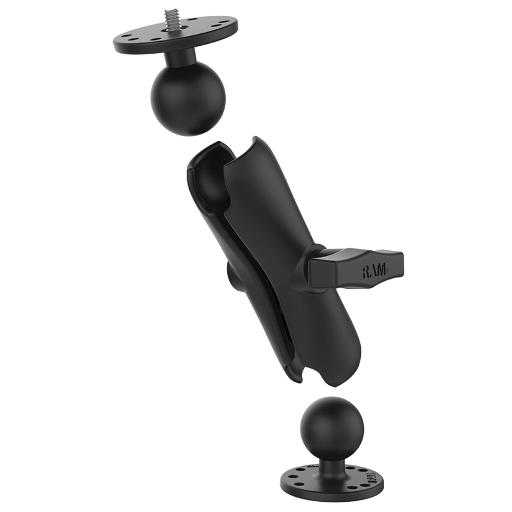 RAM Mount RAM® Double Ball Mount w/1/4"-20 Male Thread - Medium Arm