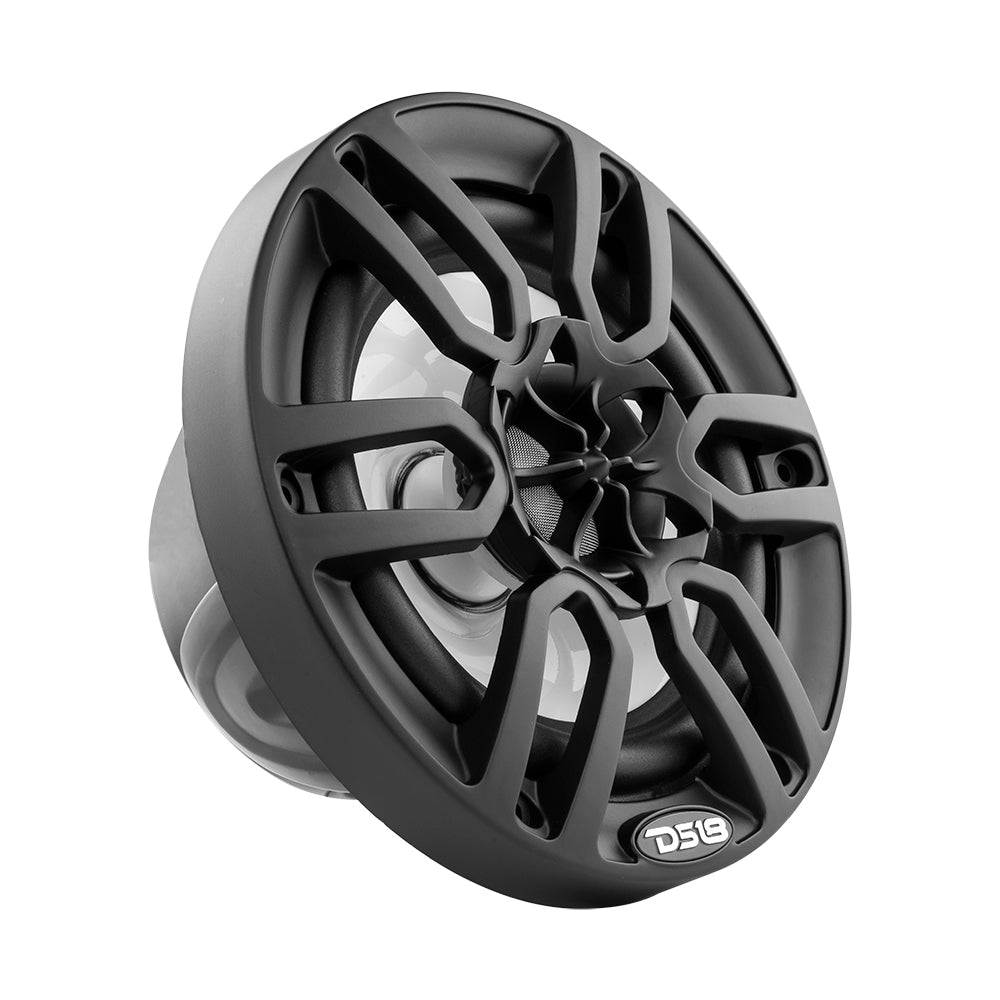 DS18 HYDRO 6.5" 2-Way Marine Speakers w/ RGB Lights - Matte Black