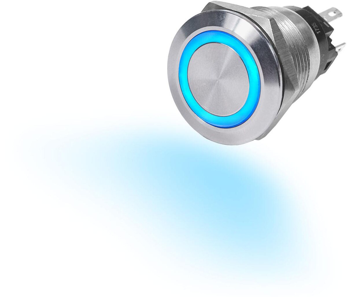 Push Button Blue LED Switch - Off/On