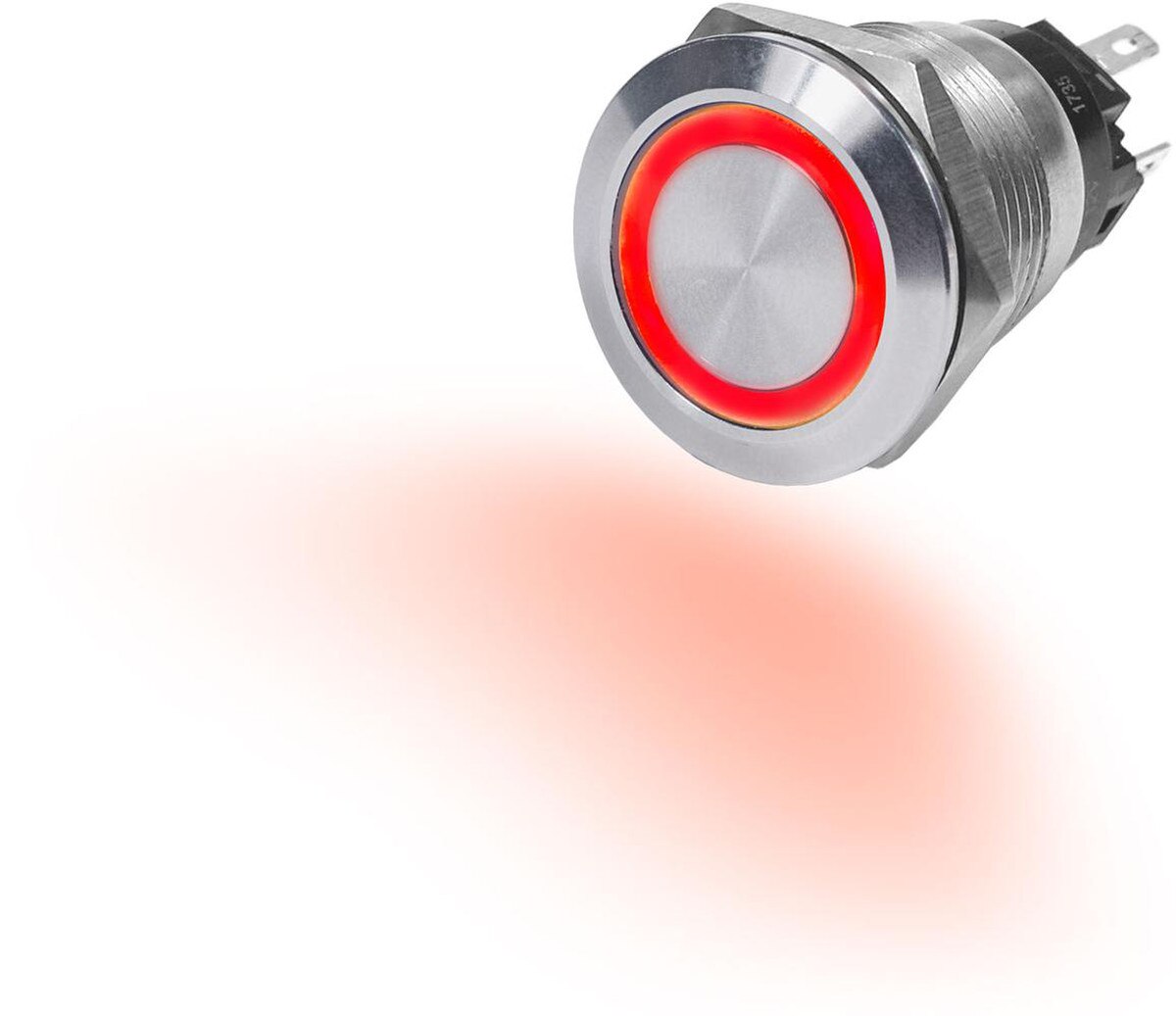 Push Button Red LED Switch - Off/(On)