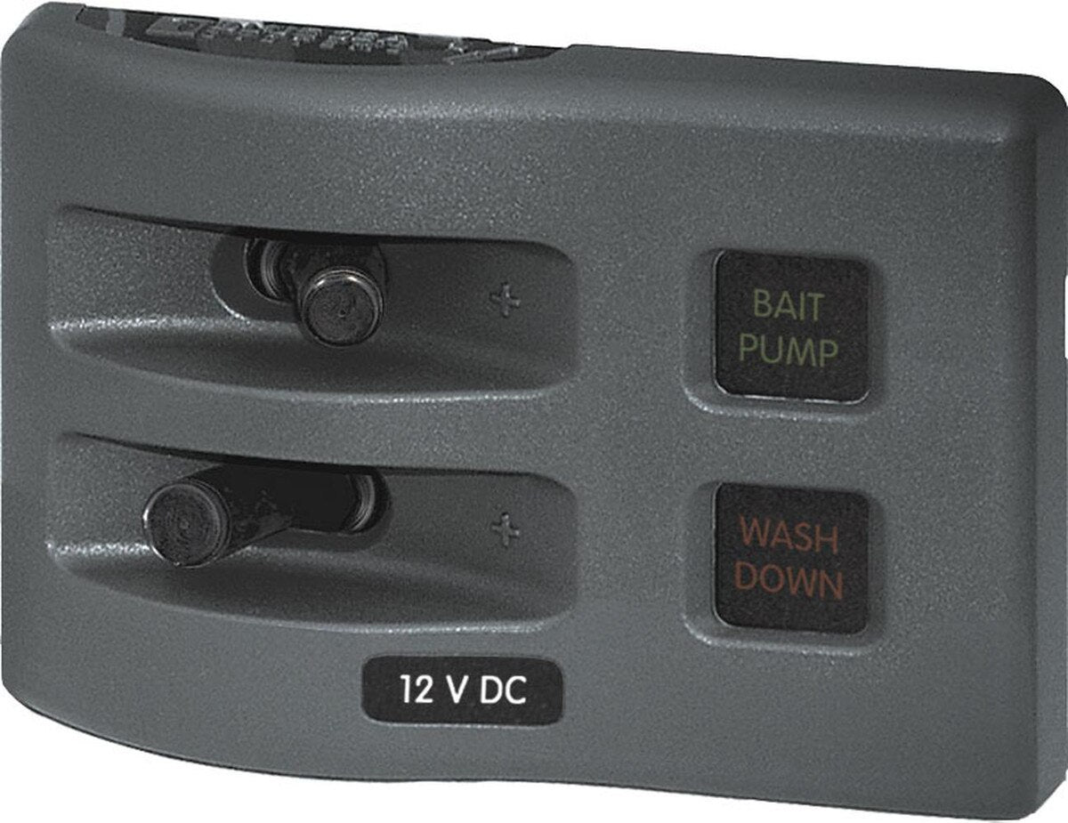 Weather Deck Switch Panel - 2 Circuit + Integrated Fuse Panel