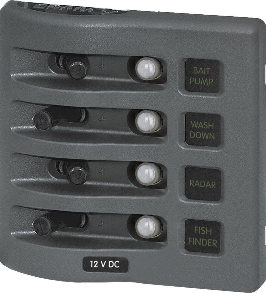 Weather Deck Switch Panel - 4 Circuit + Integrated Breaker Panel