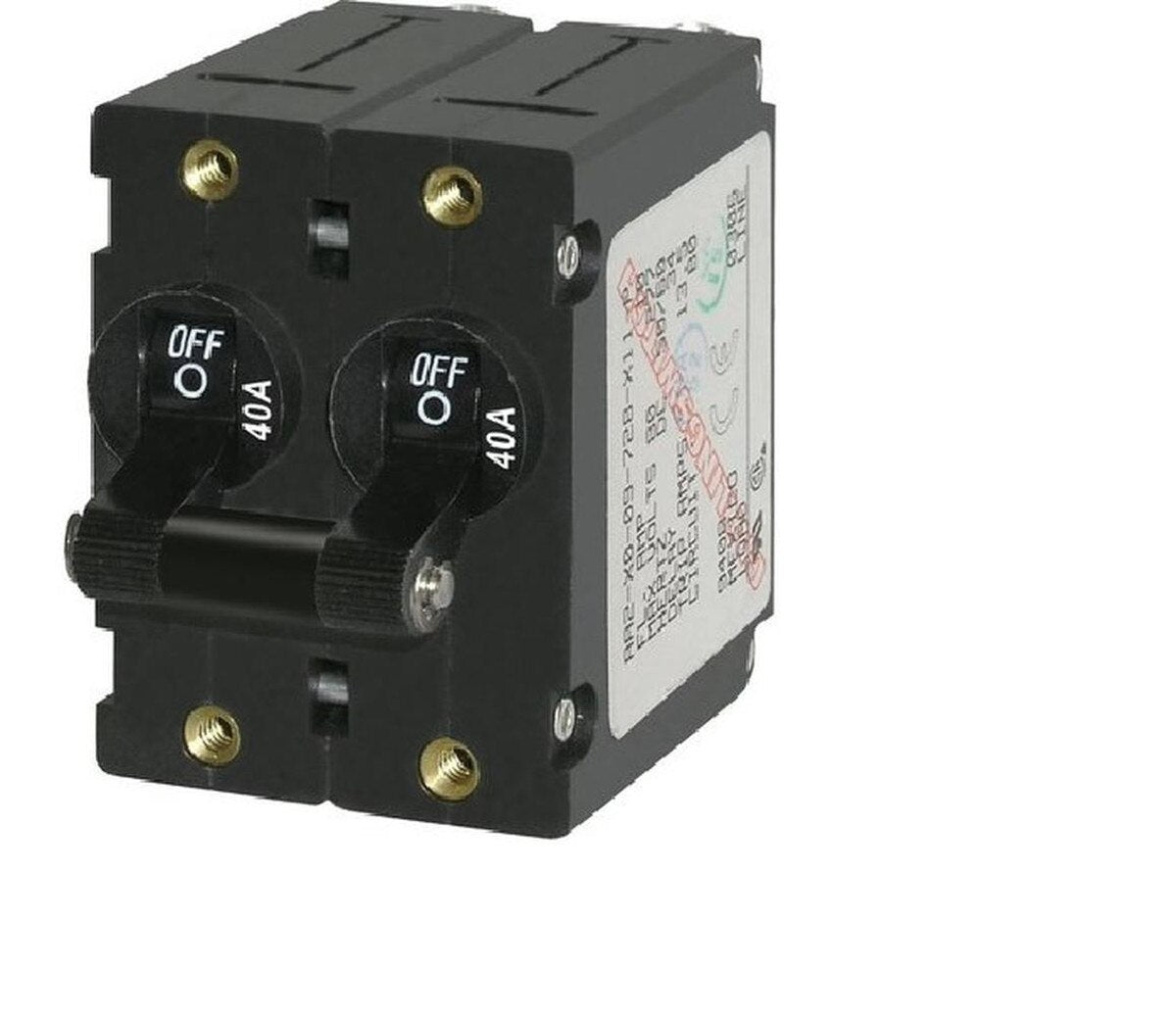 A-Series Double Pole Circuit Breaker - 40A (Black Toggle)