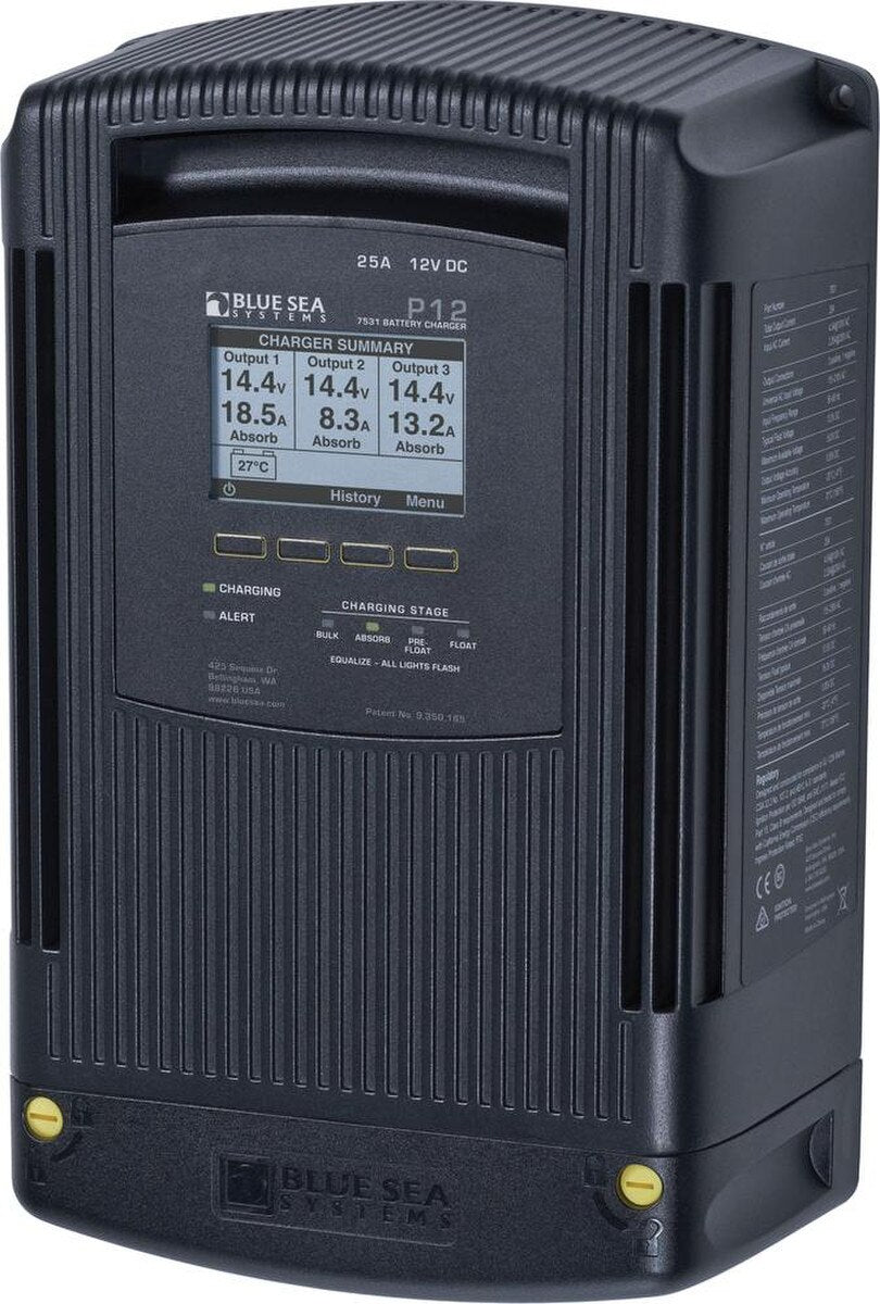 P12 Battery Charger - 3 Bank (25A)