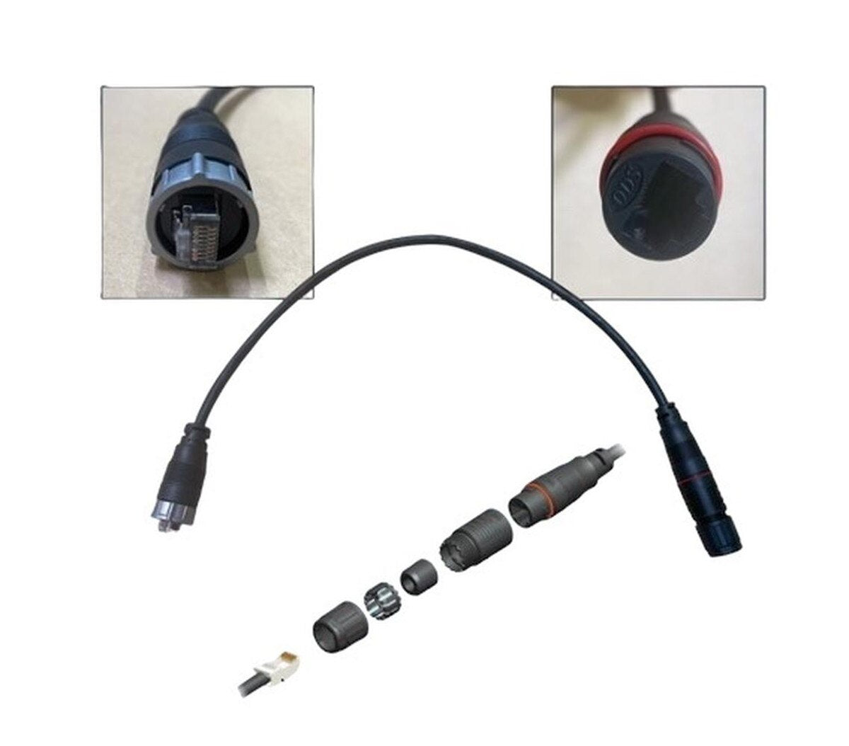 Waterproof RJ45 Male to RJ45 adapter Cable