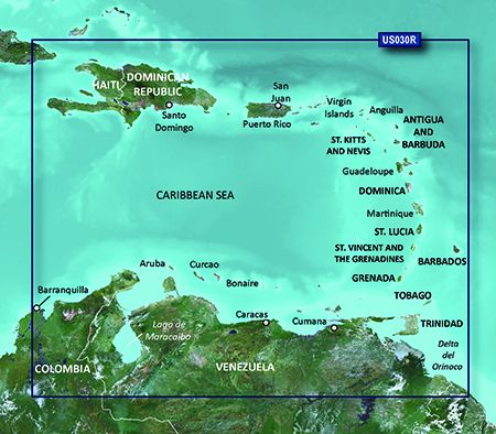 BlueChart G3 - Southeast Caribbean (HXUS030R)
