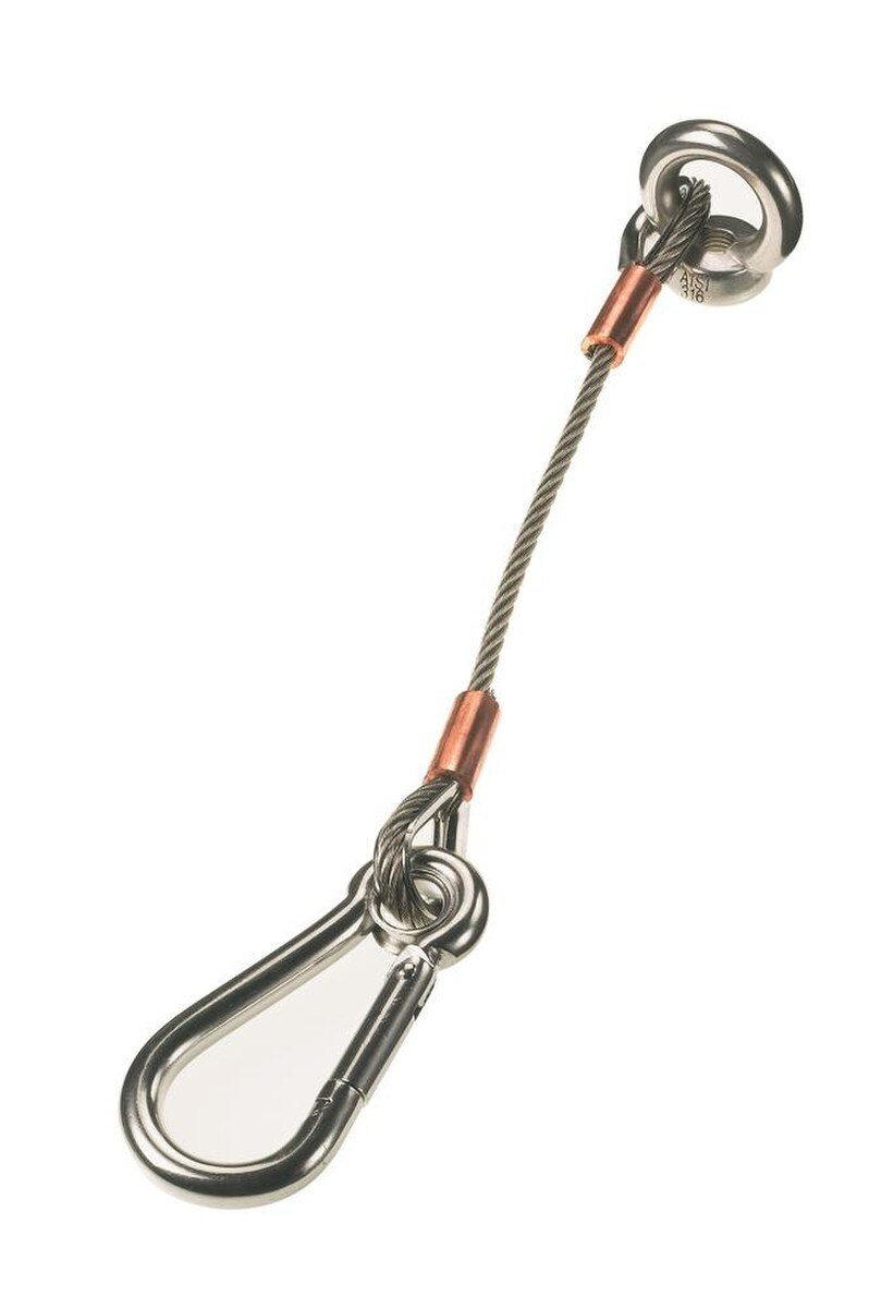 Anchor Strap - 12" Cable w/ 8mm Carabiner Clip