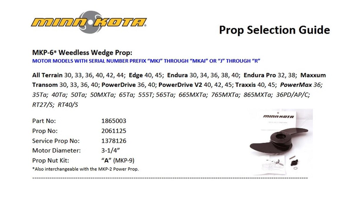 MKP-6 Weedless Wedge Prop