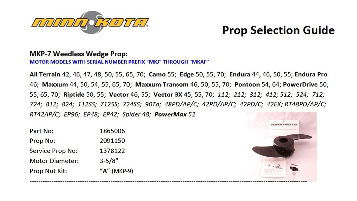 MKP-7 Weedless Wedge Prop