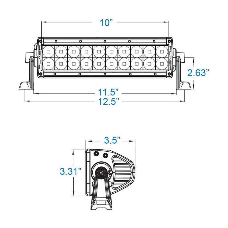 Plashlights XX-Series LED Light Bar - 10" - Scene Flood