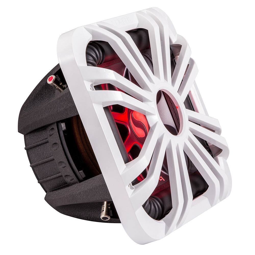 KICKER 10" Square Subwoofer Grille f/11S10L7 & 44L7S10 - White, LED Lighting