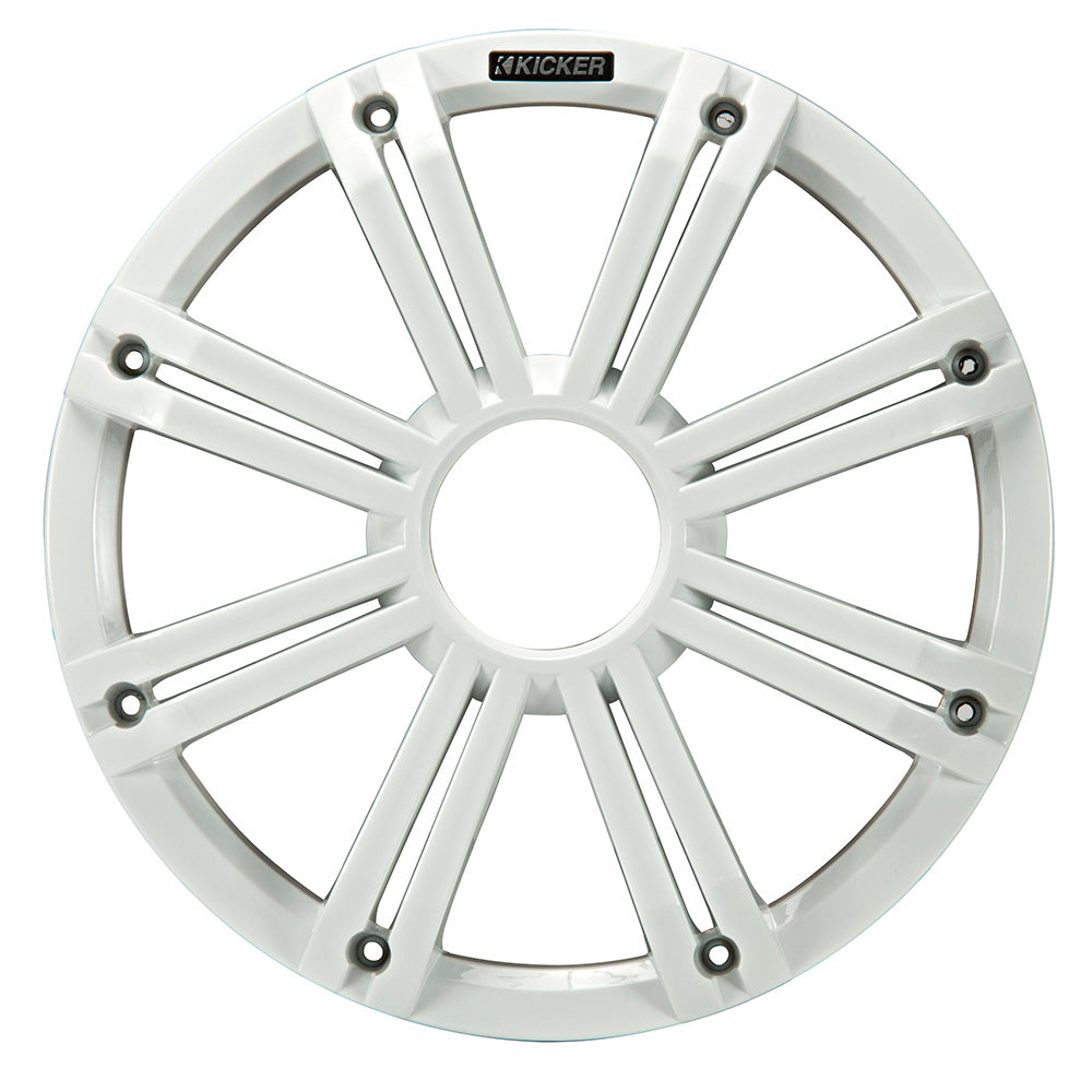 KICKER KMG12 12" Grille f/KM12 & KMF12 Subwoofers - White, LED Lighting