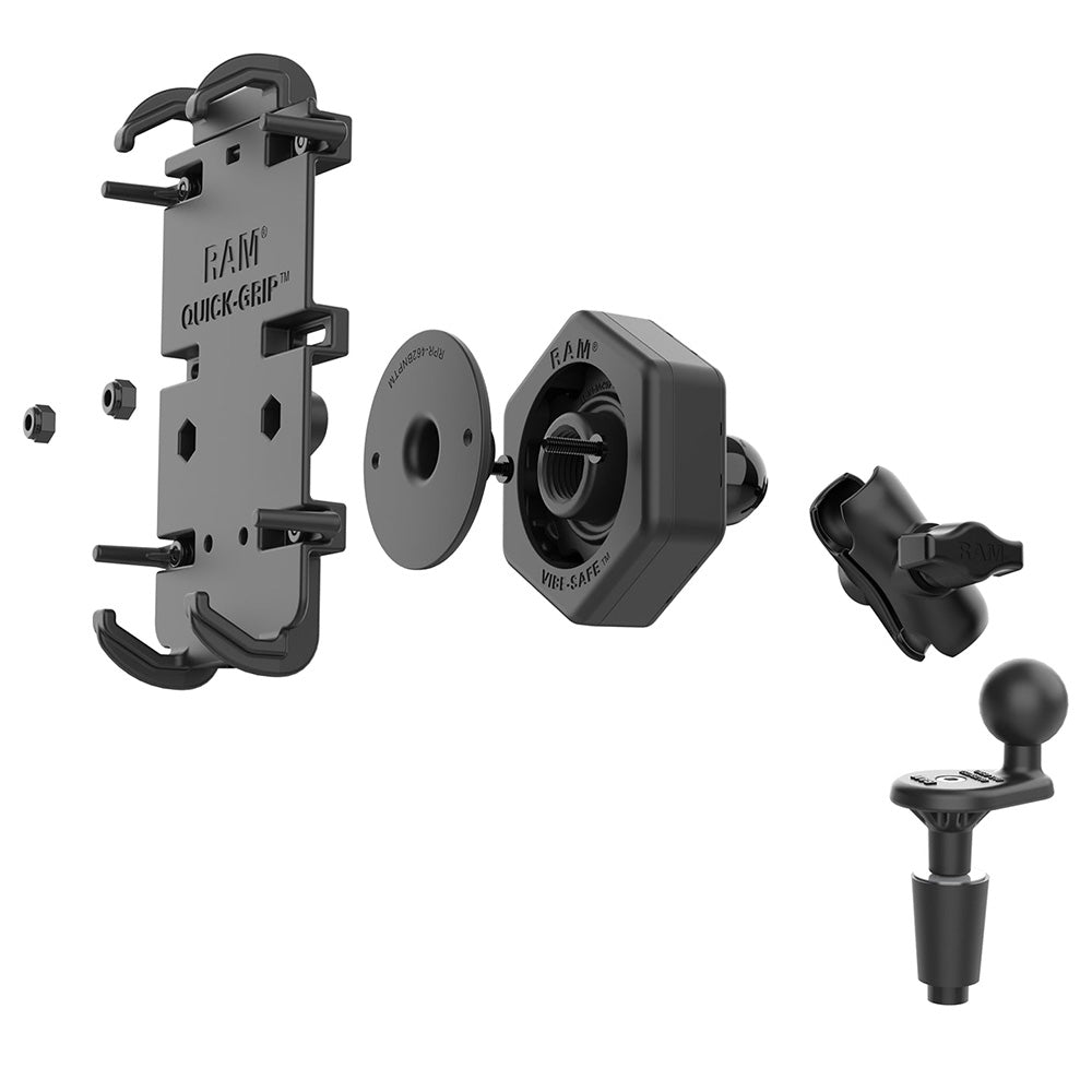 RAM Mount RAM® Quick-Grip™ XL Phone Mount w/Vibe-Safe™ & Fork Stem Base - Short