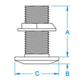 GROCO 2-1/2" Bronze Thru-Hull Fitting w/Nut