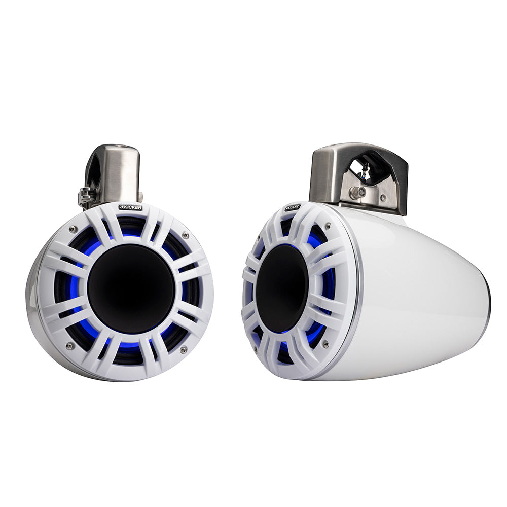 KICKER KMTCXL65 6.5" LED Horn Loaded Compression Driver Tower System - White