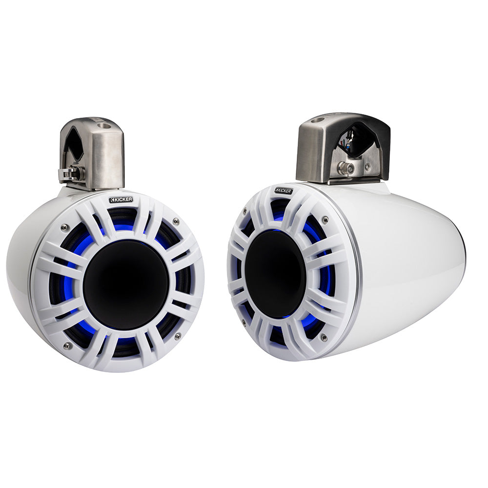 KICKER KMTCXL8 8" LED Horn Loaded Compression Driver Tower System - White