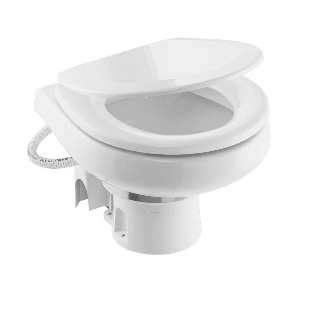 Dometic™ MasterFlush 7260 White Electric Macerating Toilet w/Orbit Base - Raw Water - 12V
