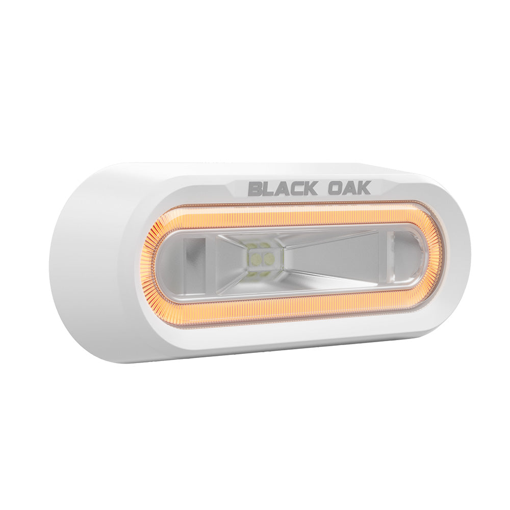 Black Oak Low Pro™ Off-Road Spreader Light - Bracket Mount - White Housing - Amber LED