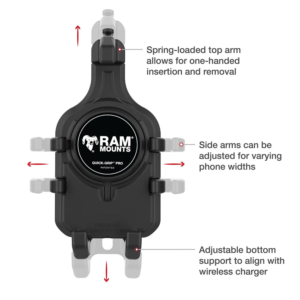 Ram Mount RAM® Quick-Grip™ Pro Phone Holder w/Ball & Vibration Damper