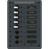 Blue Sea 8159 AC 8 Position 230v (European) Breaker Panel (White Switches)