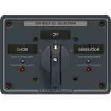 Blue Sea 8357 AC Rotary Switch Panel 65 Ampere 2 Position + OFF, 2 Pole