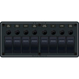 Blue Sea 8371 Water Resistant Panel - 8 Position - Black - Horizontal Mount
