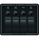 Blue Sea 8372 Water Resistant 4 Position - Black - Horizontal Mount Panel