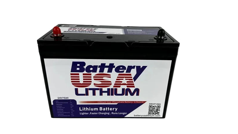 Battery USA 24v 75ah LiFePO4 Lithium Battery