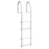 Dock Edge Fixed 4 Step Ladder Bright White Galvalume