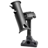 RAM Mount RAM Tube Jr. Fishing Rod Holder, Standard 6" Length Post Spline & Combo Bulkhead/Flat Surface Base w/Plunger