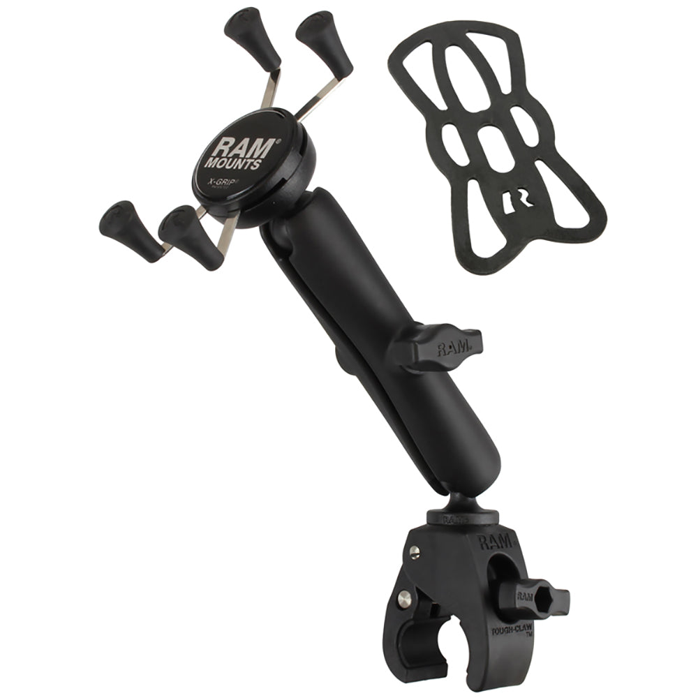 RAM Mount Universal Tough-Claw™ Base w/Long Double Socket Arm & Universal X-Grip® Cell/iPhone Cradle