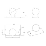 RAM Mount 2" x 5" Rectangle Base w/2.25" Ball