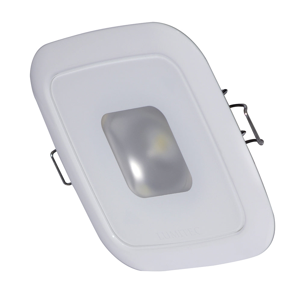 Lumitec Square Mirage Down Light - White Dimming, Red/Blue Non-Dimming - White Bezel