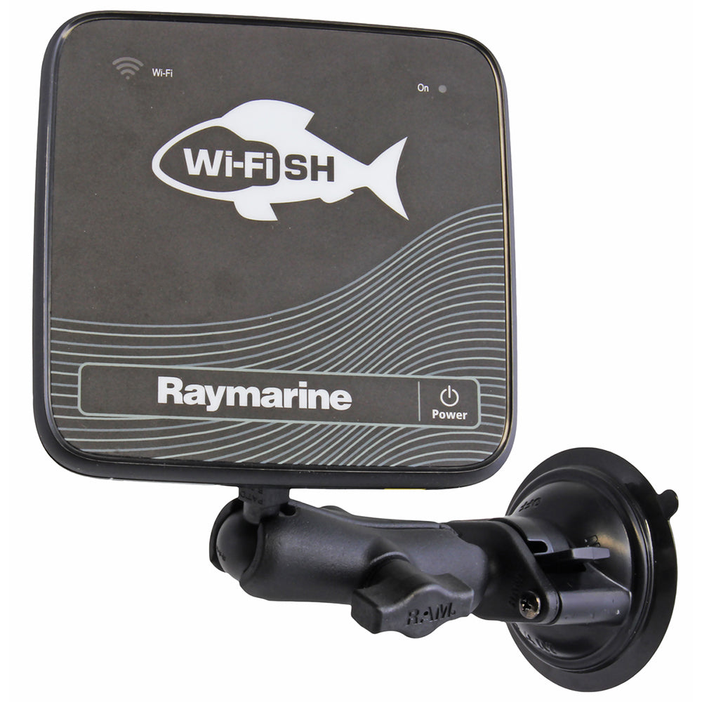 RAM Mount Suction Cup Mount w/1" Ball, including M6 X 30 SS HEX Head Bolt, f/Raymarine Dragonfly-4/5 & WiFish Devices