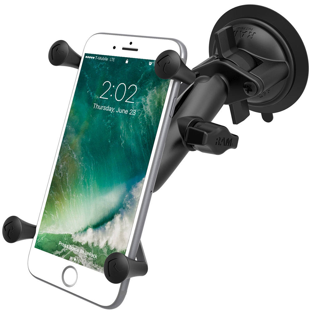 RAM Mount Twist-Lock™ Suction Cup Mount w/Universal X-Grip® Large Phone/Phablet Cradle