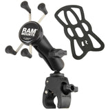 RAM Mount Small Tough-Claw™ Base w/Double Socket Arm & Universal X-Grip® Cell/iPhone Cradle