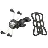 RAM Mount RAM® Torque™ 3/8" - 5/8" Diameter Mini Rail Base with 1" Ball, Short Arm and X-Grip® for Larger Phones