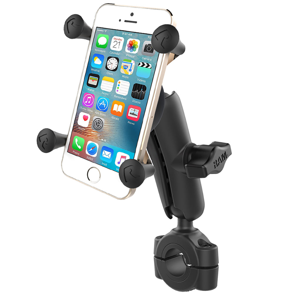 RAM Mount RAM® Torque™ 3/4" - 1" Diameter Handlebar/Rail Base w/1" Ball, Medium Arm & X-Grip® f/Phones