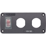 Blue Sea 4364 Water Resistant USB Accessory Panel - 15A Circuit Breaker, 2x Blank Apertures