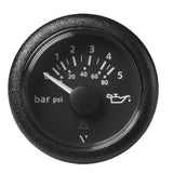 Veratron 52 MM (2-1/16") ViewLine Oil Pressure Gauge 5 Bar/80 PSI - Black Dial & Round Bezel