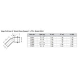 Viega ProPress 1/2" - 45° Copper Elbow - Street/Press Connection