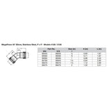 Viega MegaPress 1/2" 45° Stainless Steel 304 Elbow - Double Press Connection - Smart Connect Technology